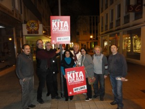 neuer Kreisverband-Vorstand 2012, Plakat-Aktion-die Linke